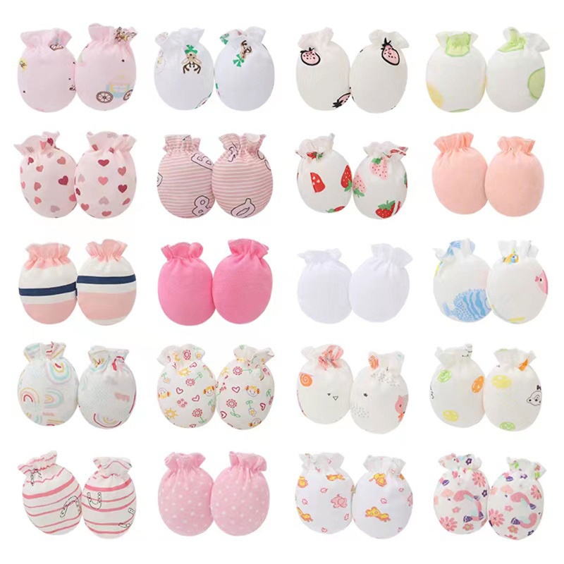 Set 20 Đôi Găng Tay Cotton Mềm Mại Chống Trầy Xước Bảo Vệ Mặt Cho Bé Sơ Sinh
