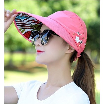 Mũ che nắng nón chống nắng vàng kem đẹp thời trang đi chơi, chụp hình và đội kèm mũ bảo hiểm và nón chống nắng cực mát