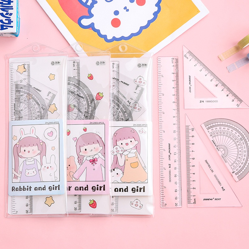 Bộ thước đo họa tiết hoạt hình kích thước 90x225 mm