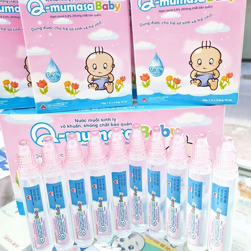 COMBO 10 LỌ Nước muối sinh lý vô khuẩn cho bé Q-mumasa baby 10ml