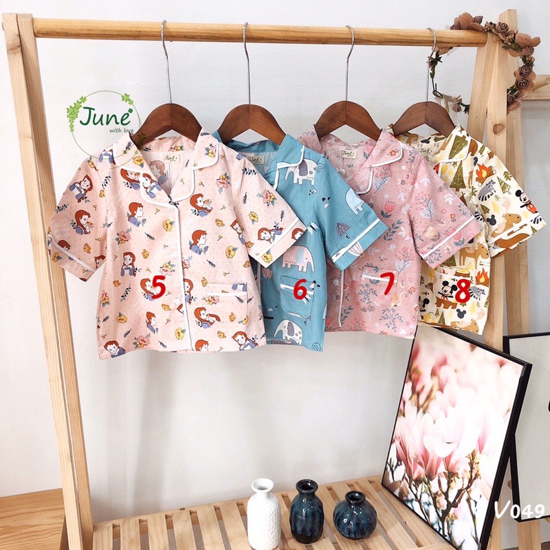 bộ pyjama cộc cho bé sz 6-10 tuổi