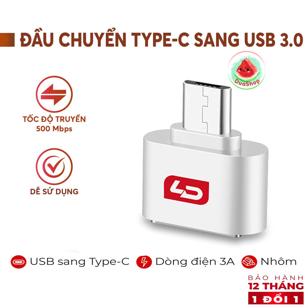 Đầu chuyển Type-C/ Androi sang USB 3.0 LD - Jack Chuyển OTG phù hợp cho tất cả các bộ chuyển đổi thiết bị Type-C Duashop