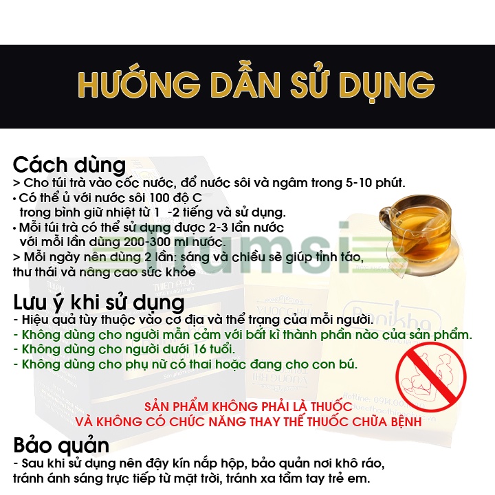 Trà Túi Lọc Đông Trùng Hạ Thảo Banikha Thiên Phúc Bổ Thận Tráng Dương Bồi Bổ Sức Khỏe Chống Lão Hóa Tăng Sức Đề Kháng