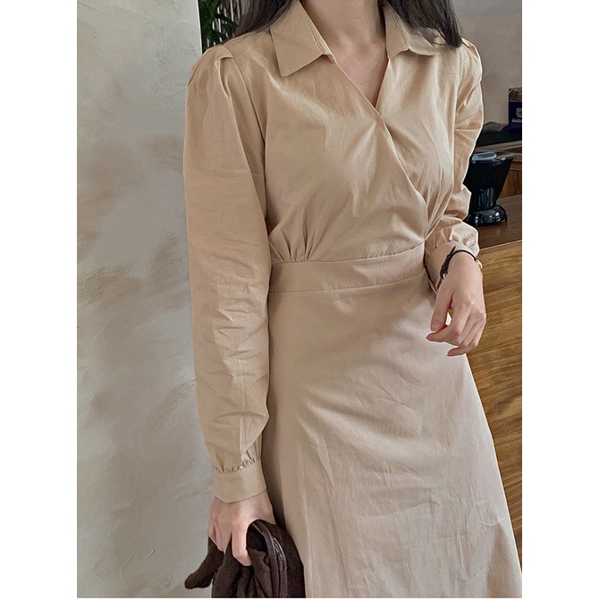 Rập Giấy 30109 - Đầm midi chéo ngực, lưng thun
