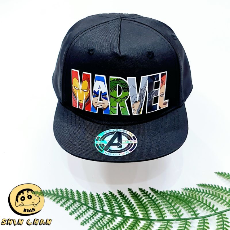 Mũ lưỡi trai 3-8y Hiphop H.&amp;.M dư xịn cho bé trai - Mũ Snapback Marvel siêu nhân.