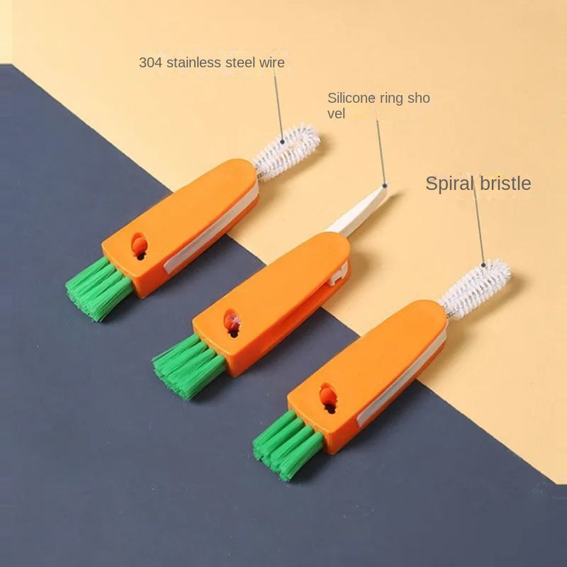 Cọ Rửa Ly Cốc Mềm Ba Trong Một Đa Chức Năng Có Nắp Đậy Tiện Dụng