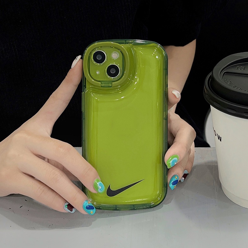 Ốp Điện Thoại Mềm Trong Suốt Chống Sốc In Logo Nike Sang Trọng Có Giá Đỡ Cho iPhone 14 13 12 11 Pro Max 12Pro 13Pro 14Plus