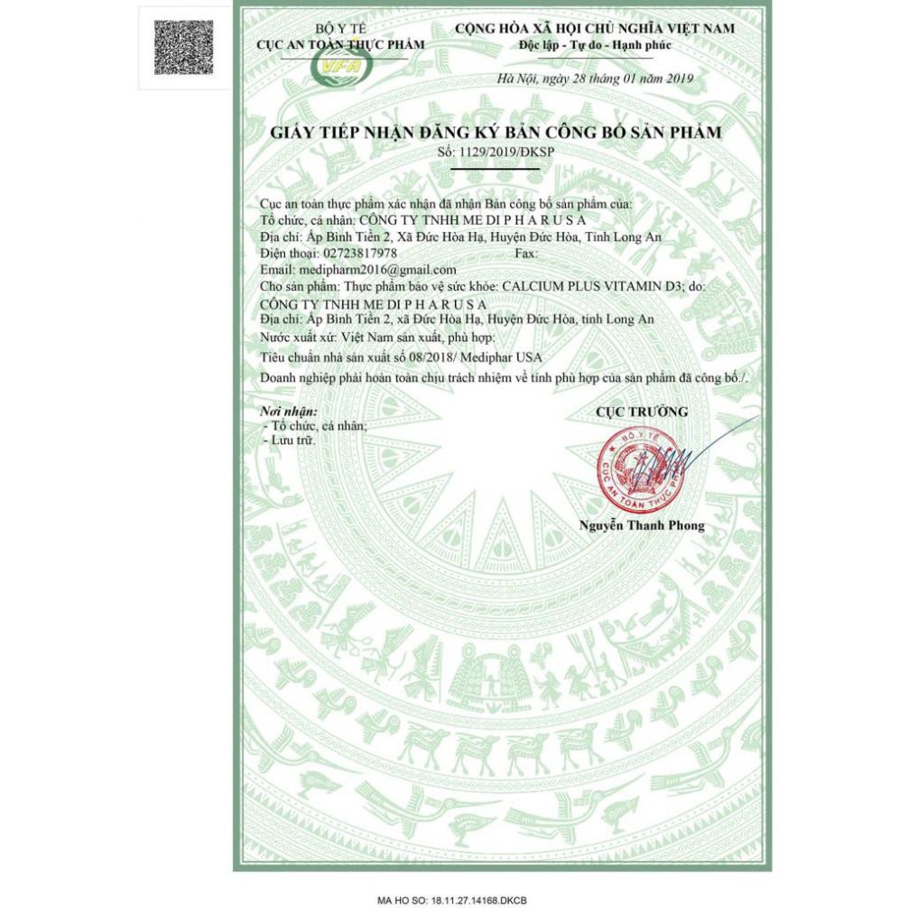 VIÊN UỐNG CALCIUM PLUS VITAMIN D3 BỔ SUNG CANXI CHO CƠ THỂ