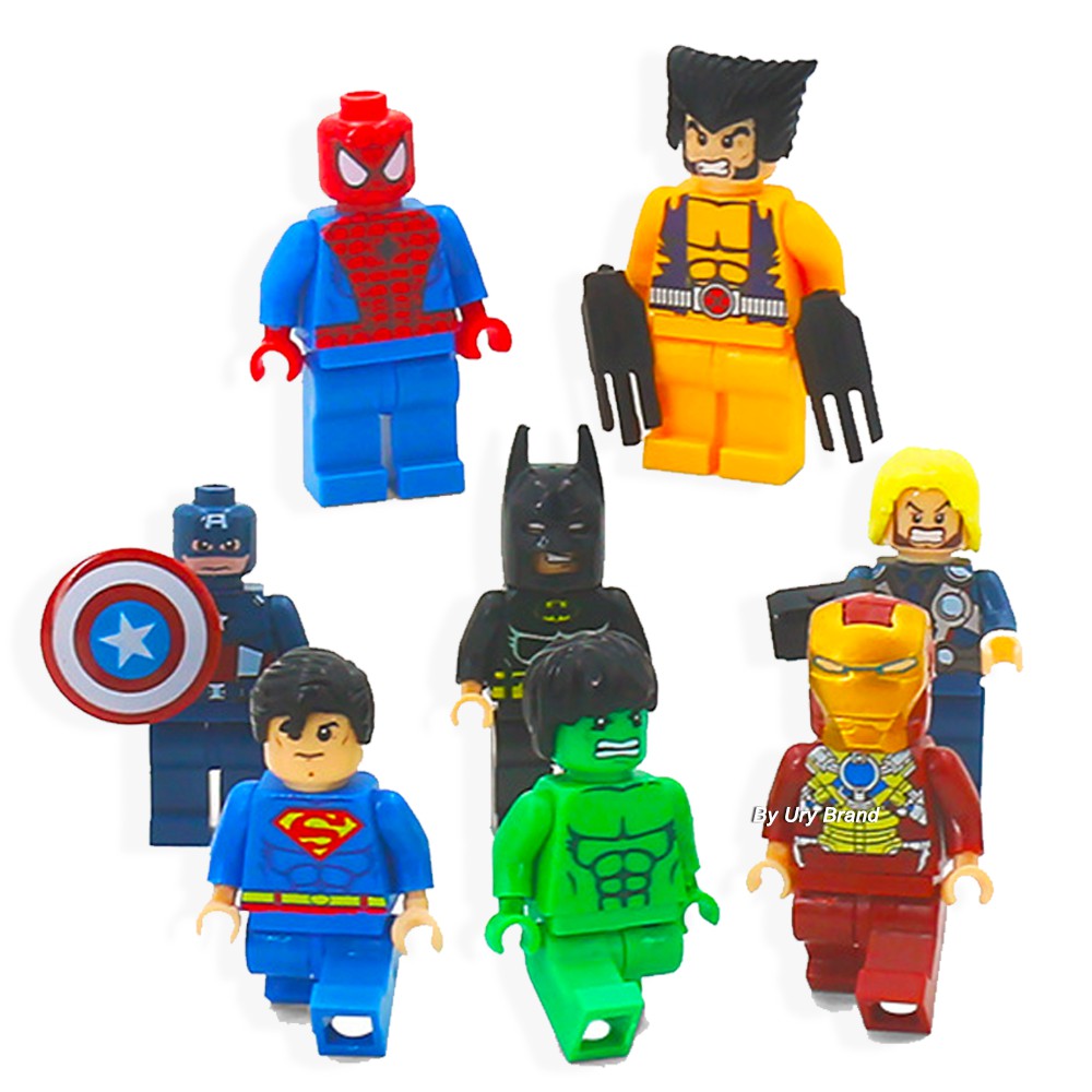 Mô hình lắp ráp nhân vật siêu anh hùng Avengers ngẫu nhiên Superman Batman The Thor Iron Man