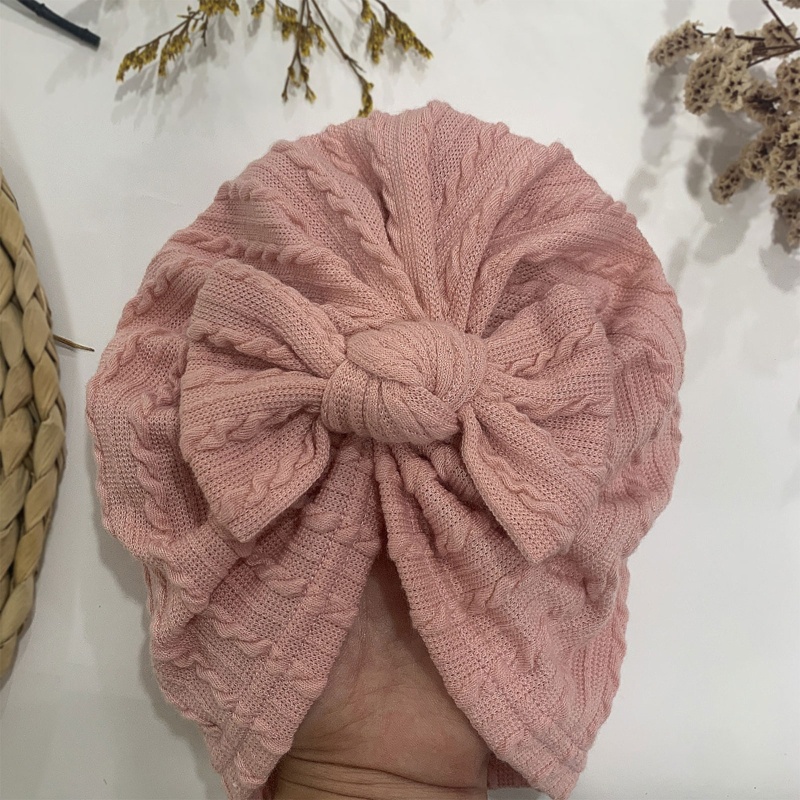 Mũ Beanie Dệt Kim Chất Liệu Cotton Mềm Màu Trơn Dễ Thương Cho Bé Sơ Sinh