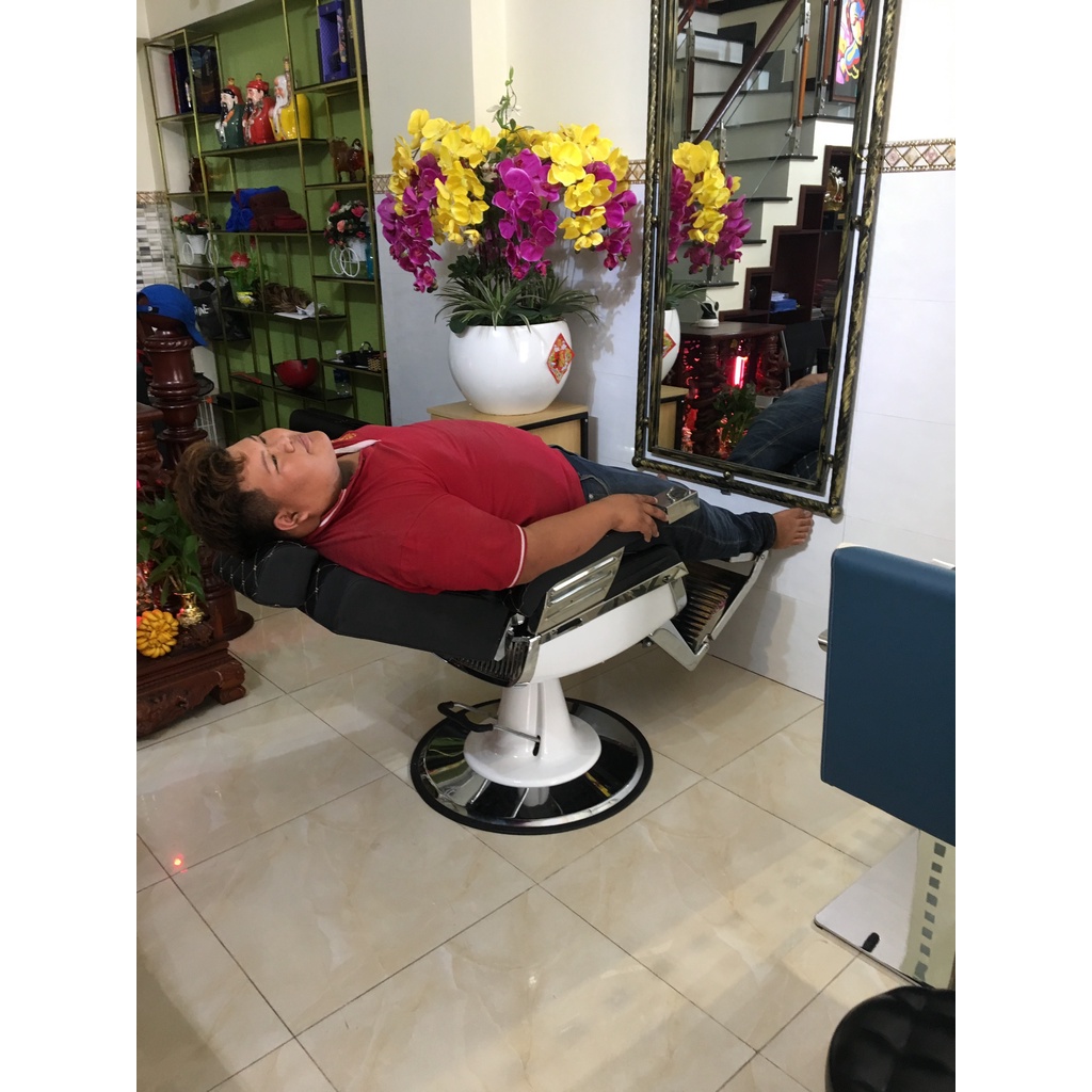 Ghế cắt tóc nam_Ghế barbershop_Ghế chuyên dùng cho cắt tóc cạo mặt ráy tai