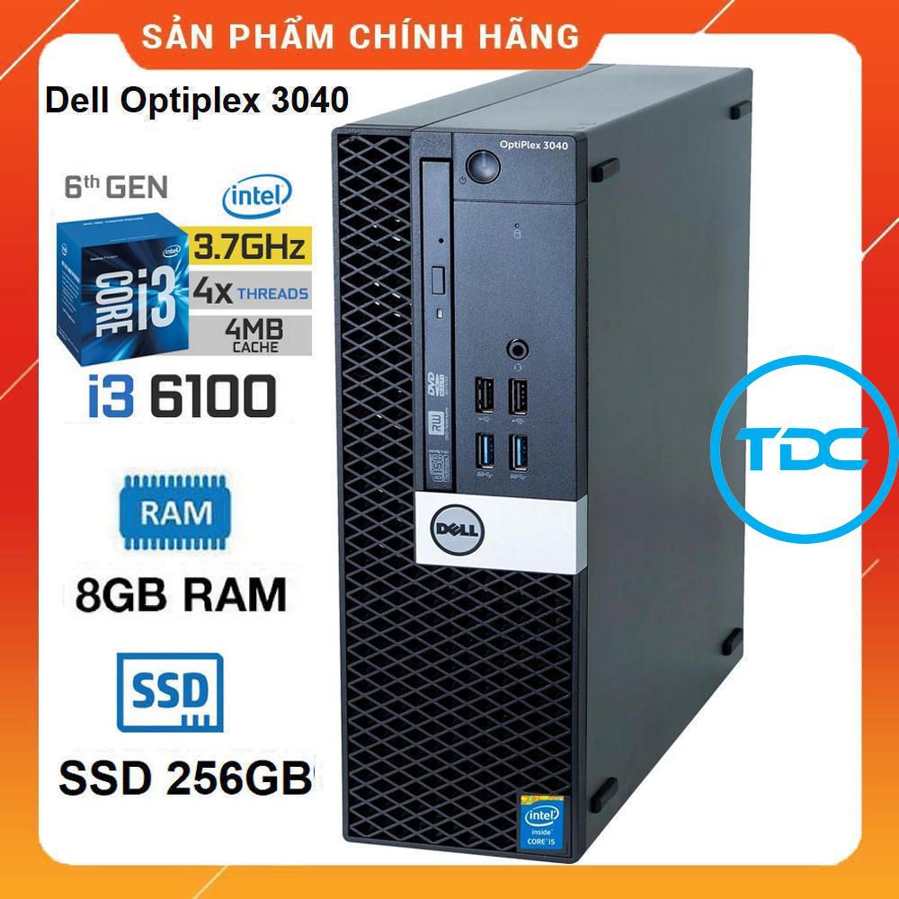 Case máy tính Dell Optiplex 7040 SFF core i3 6100 ram 8Gb SSD 256Gb. quà Tặng. Bảo hành 12 tháng. Hà