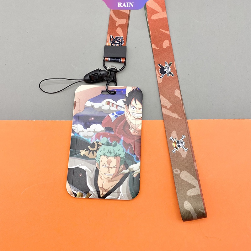 Bao Da Đựng Thẻ Gắn Dây Đeo Cổ In Hình Nhân Vật Hoạt Hình One Piece Luffy Roronoa Zoro Portgas·D· Ace