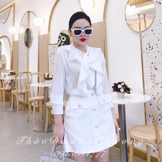 set dạ trắng hàng thiết kế