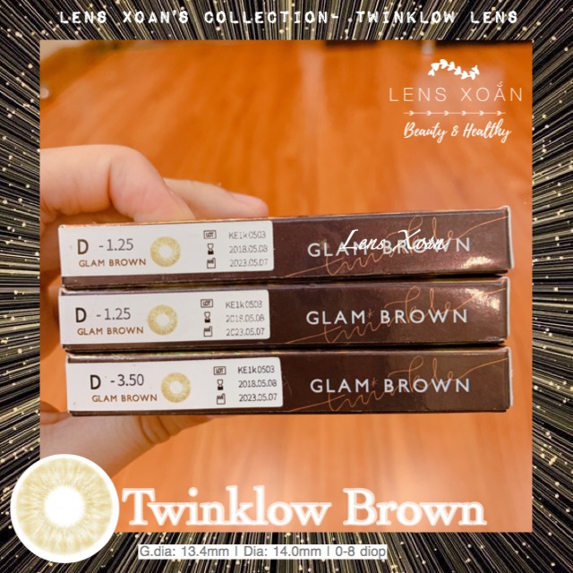 ÁP TRÒNG TWINKLOW GLAM BROWN -LENS TOWN ( LENS XOẮN): NÂU VÀNG TÂY