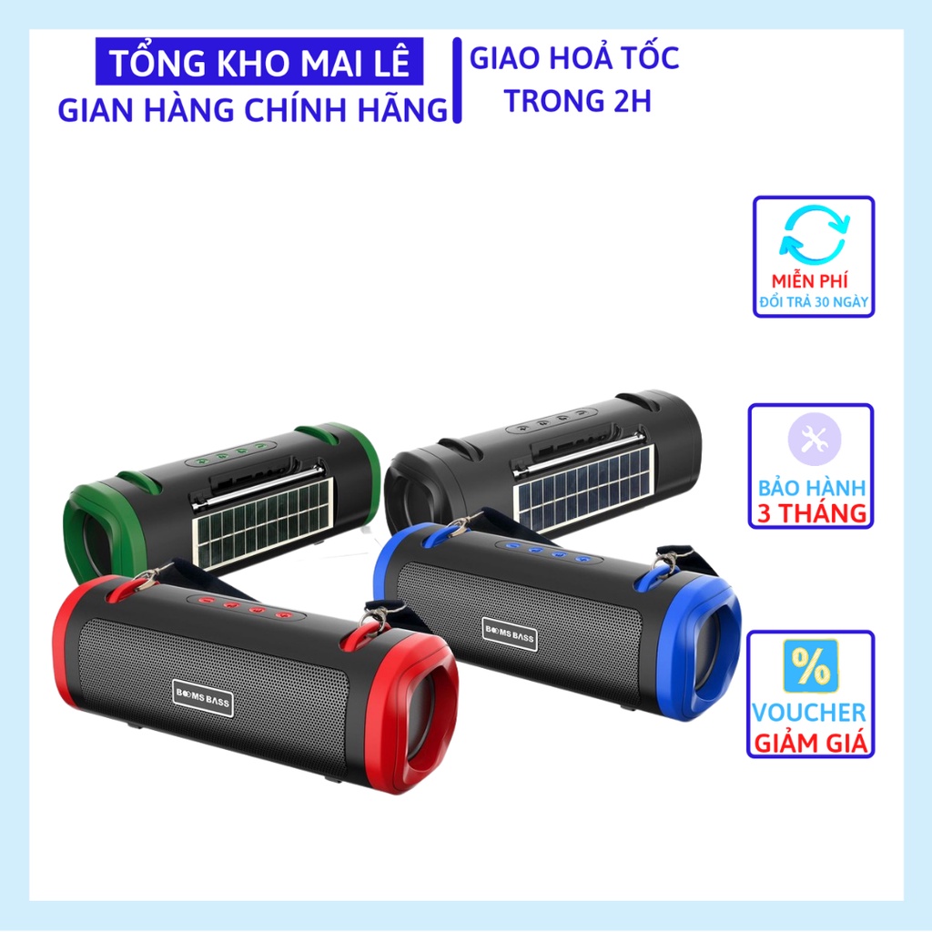 Loa Bluetooth L26 sử dụng pin năng lượng mặt trời. Bass căng đét có dây đeo. Đài radio FM bảo hành lỗi 1 đổi 1