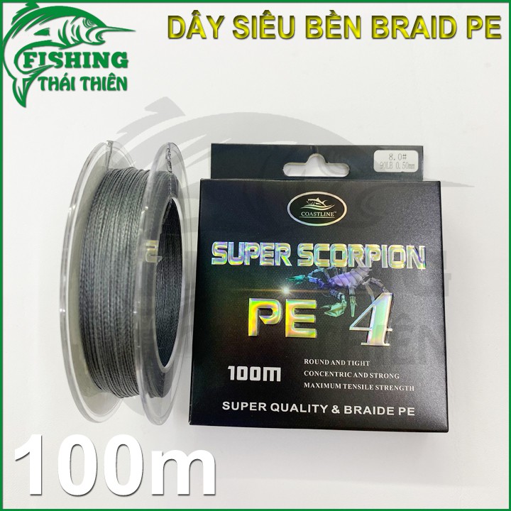 Dây câu cá siêu bền Coastline Super Scorpion PE 4