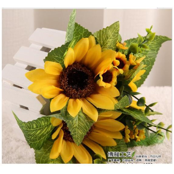 Hoa hướng dương giả trang trí Fake Sunflowers hàng rào nhỏ