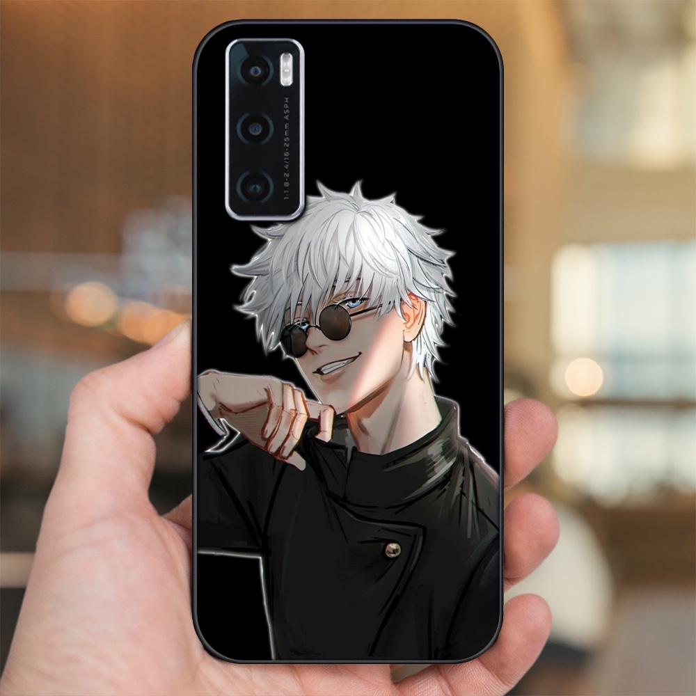 Ốp lưng Vivo V20 SE viền đen in hình Satoru Jujutsu Kaisen