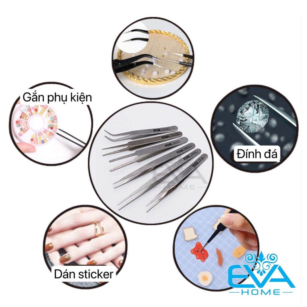Nhíp Gắp Mũi Nhọn Đầu Cong / Đầu Thẳng Đa Năng Stainless Steel Point Tweezer