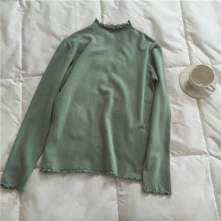 NUZIRO  Áo len thời trang nữ dài tay màu sắc đơn giản