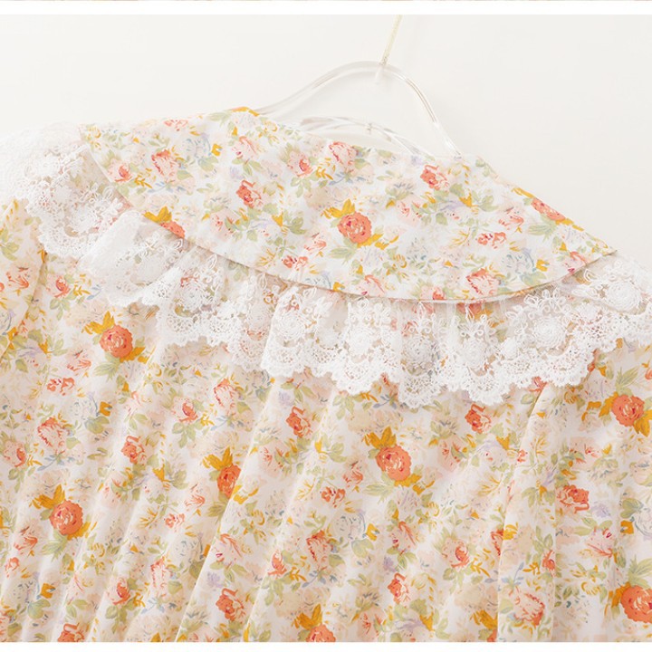 [SIZE S-2XL] Váy hoa nhí cổ sen dài tay + ngắn tay | BigBuy360 - bigbuy360.vn