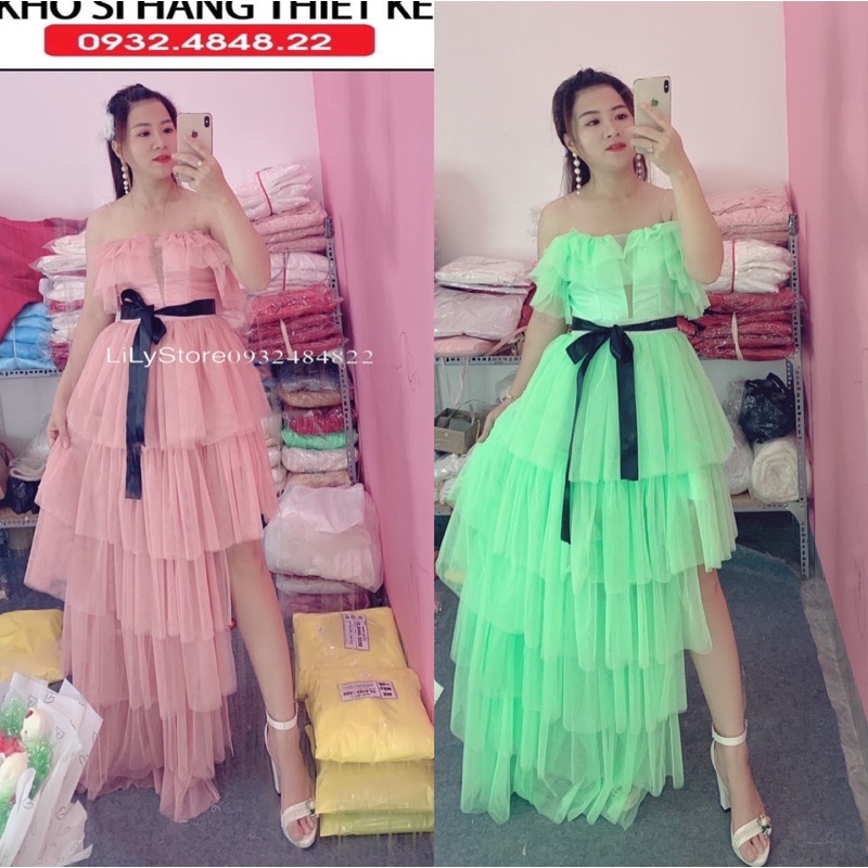ĐẦM MAXI TẦNG RỚT VAI full size S/M/L/XL ( ẢNH VÀ VIDEO CHỦ SHOP TỰ QUAY 10000%)