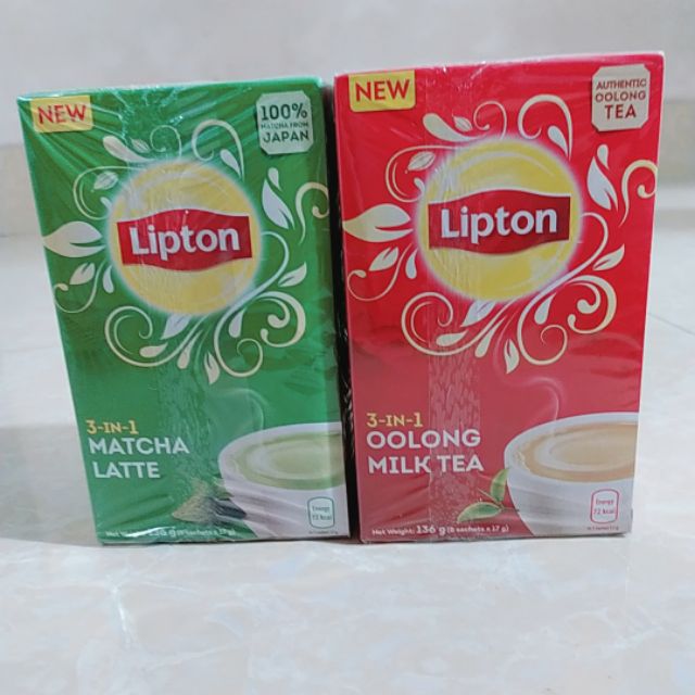 Trà sữa lipton ôlong và matcha 8x 17g / 1 hộp