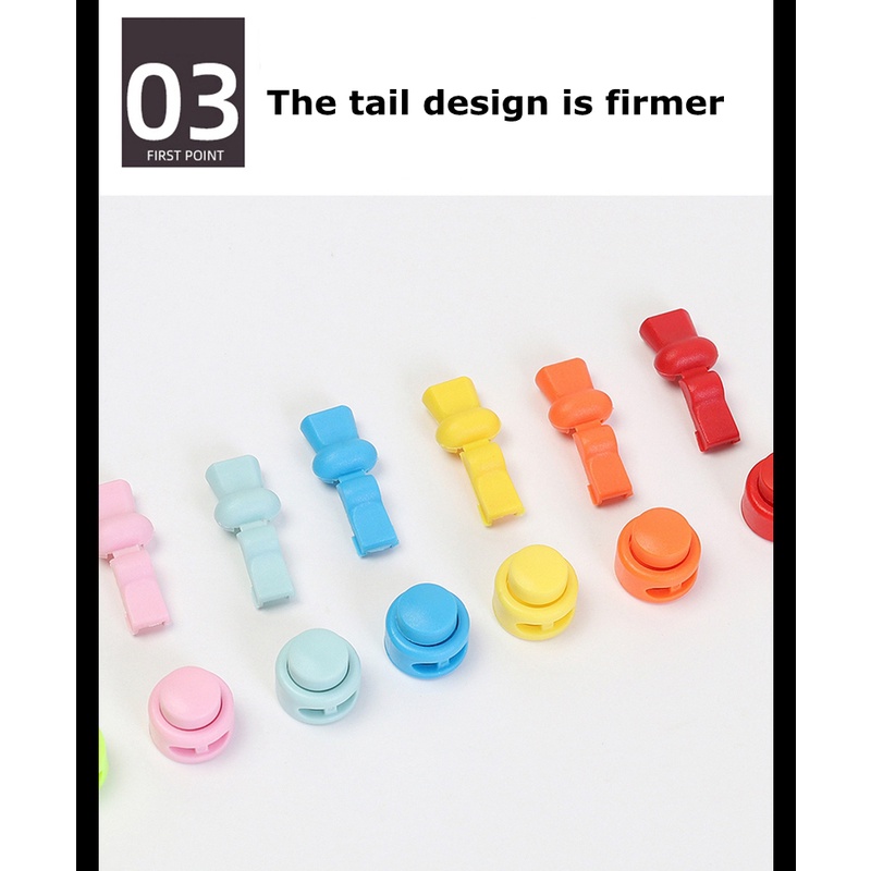 1 Cặp Dây Buộc Giày Thể Thao Bằng Nhựa Hình Tròn Không Cần Buộc