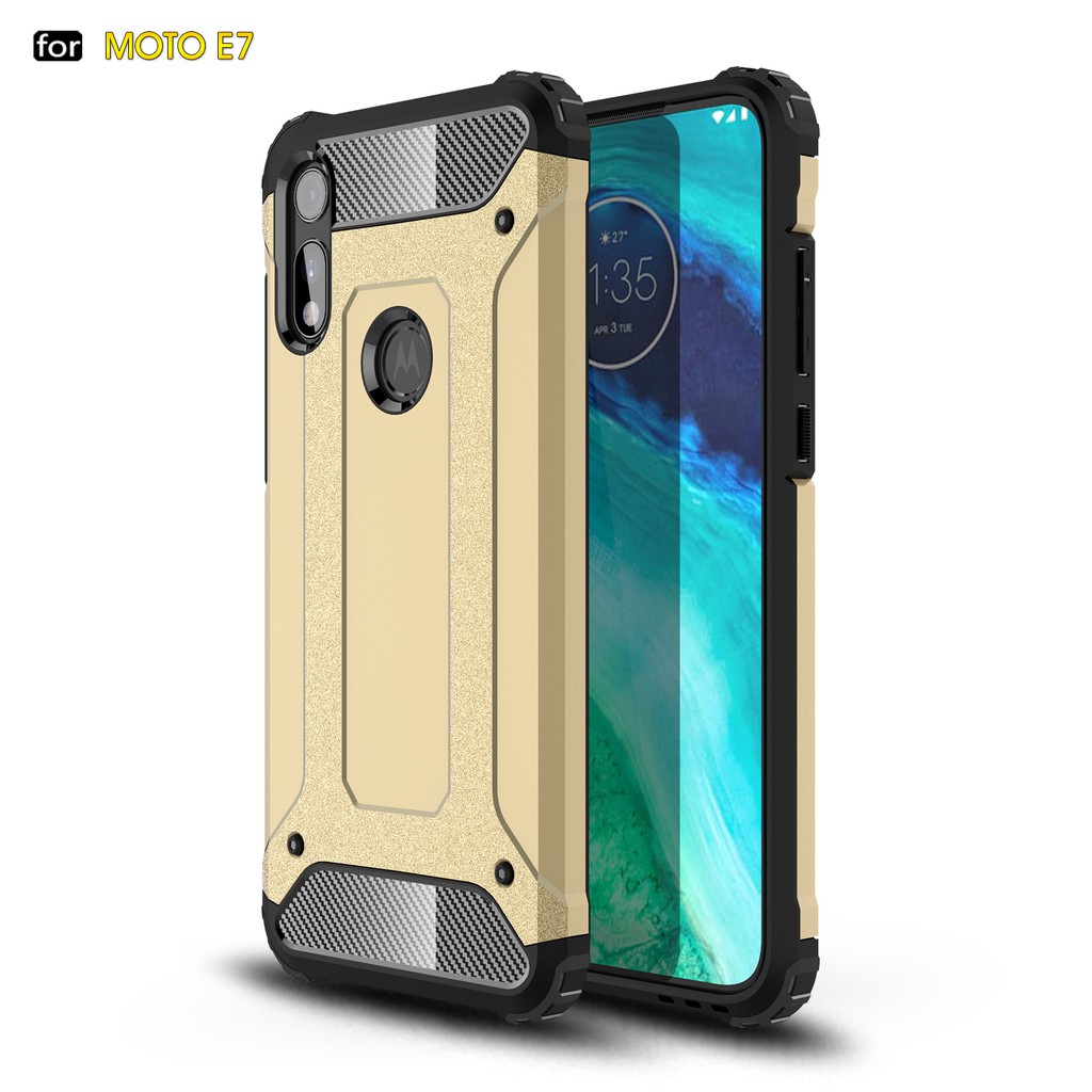 Ốp Điện Thoại Tpu + Pc Cứng Kiểu Áo Giáp Bảo Vệ Toàn Diện Cho Motorola Moto E 2020