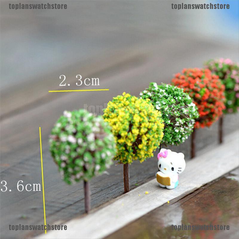 Bộ 5 Cây Hoa / Cây Giả Nhiều Màu Trang Trí Tiểu Cảnh