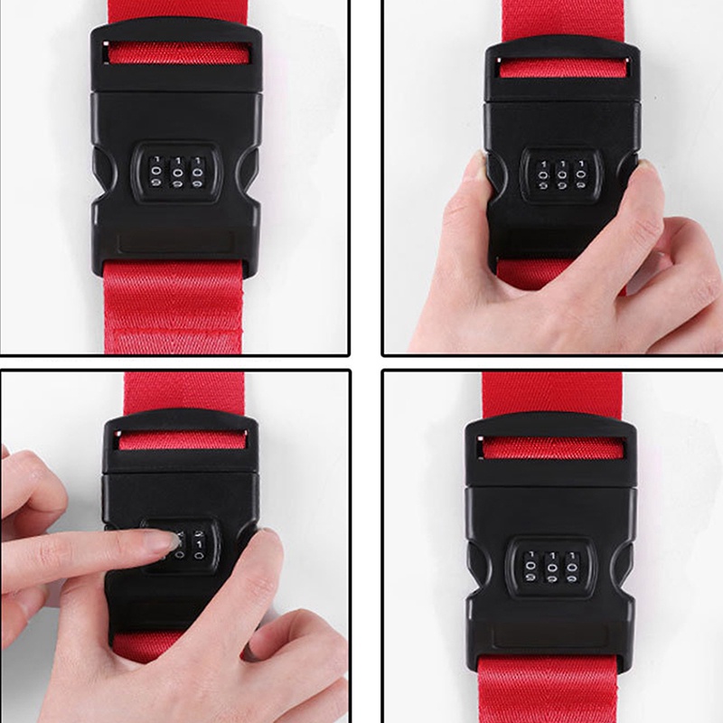 Dl Dây Đai Cố Định Hành Lý Hình Chữ Thập Có Khóa Mật Khẩu Co Giãn