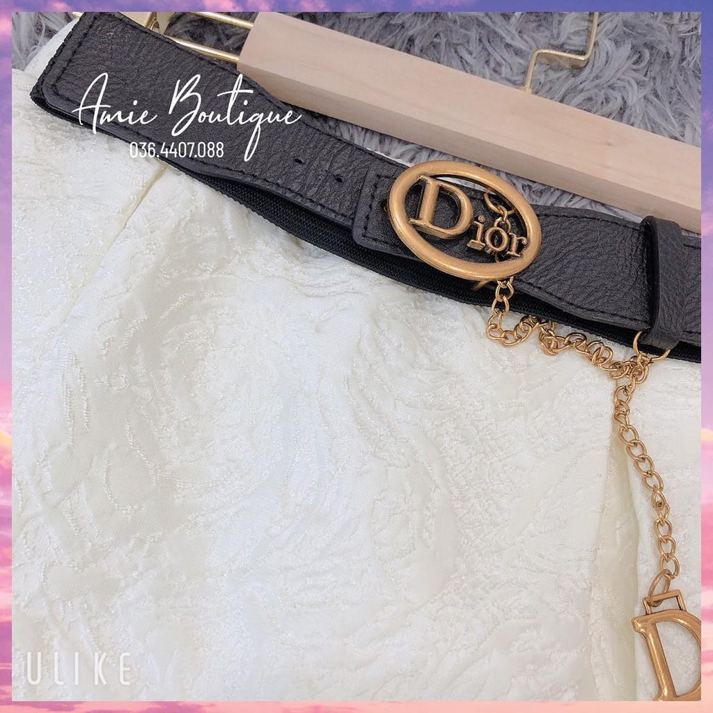 Chân váy Tacta Trắng vân hoa nổi.Chân váy ngắn giấu quần kèm đai sang chảnh. | BigBuy360 - bigbuy360.vn