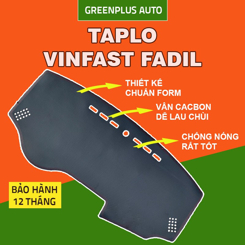 Thảm Taplo ô tô xe VINFAST FADIL bằng da CACBON