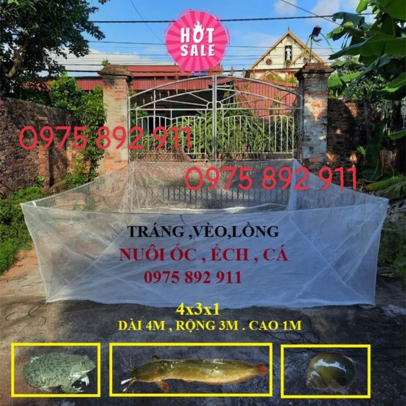 Tráng , vèo , lồng nuôi ốc ếch cá