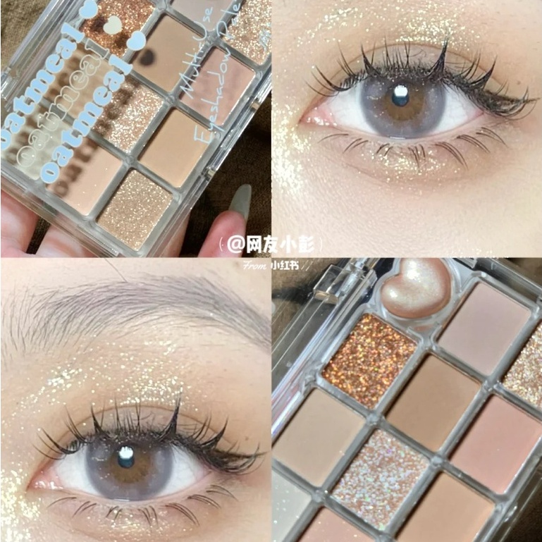 Bảng Phấn Mắt Callcall Ling 12 Màu Sắc Tông Lì/Hiệu Ứng Ngọc Trai Lấp Lánh Chống Thấm Nước Chống Nhòe