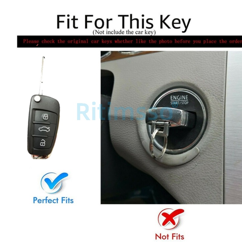 Vỏ Bảo Vệ Chìa Khóa Xe Hơi Audi A3 A4 A5 A6 A7 Q3 Q5 S6 B6 B7 B8 C6 8P 8V 8L TT RS Bằng Hợp Kim