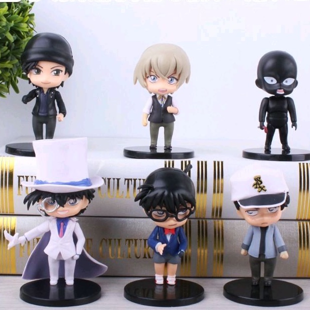 Mô hình combo 6 nhân vật anime Thám tử lừng danh Conan kudo shinichi haibara hattori kid kaito akai shuichi