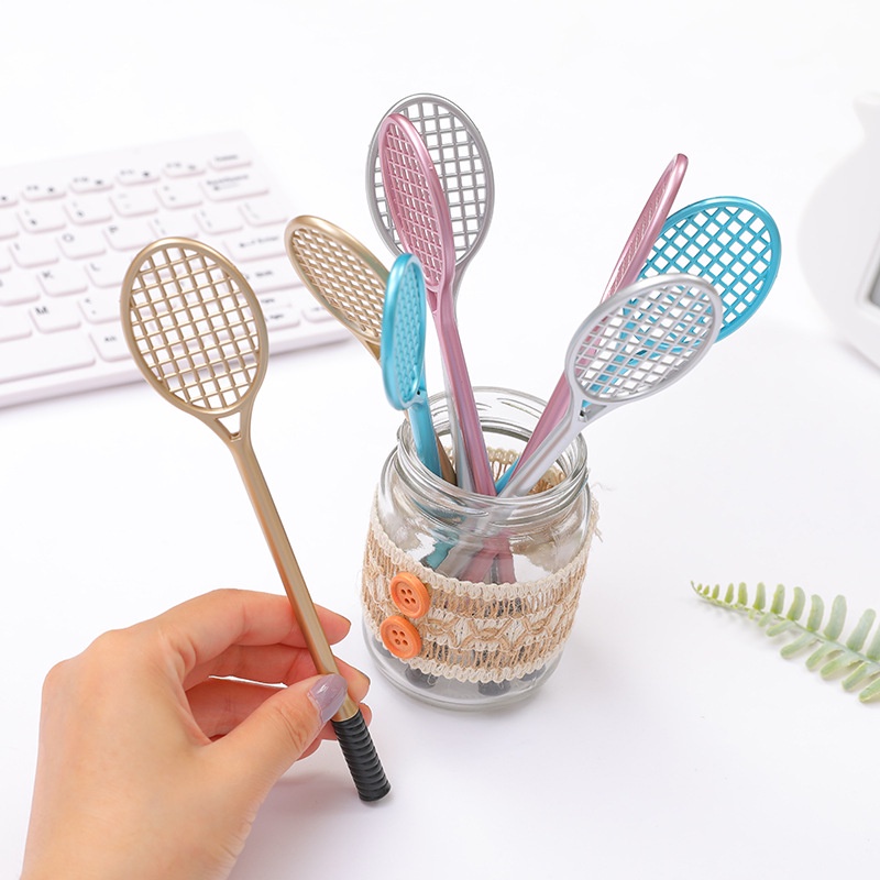 1 Bút Mực gel Ngòi 0.38mm Hình Vợt tennis Màu Đen Sáng Tạo