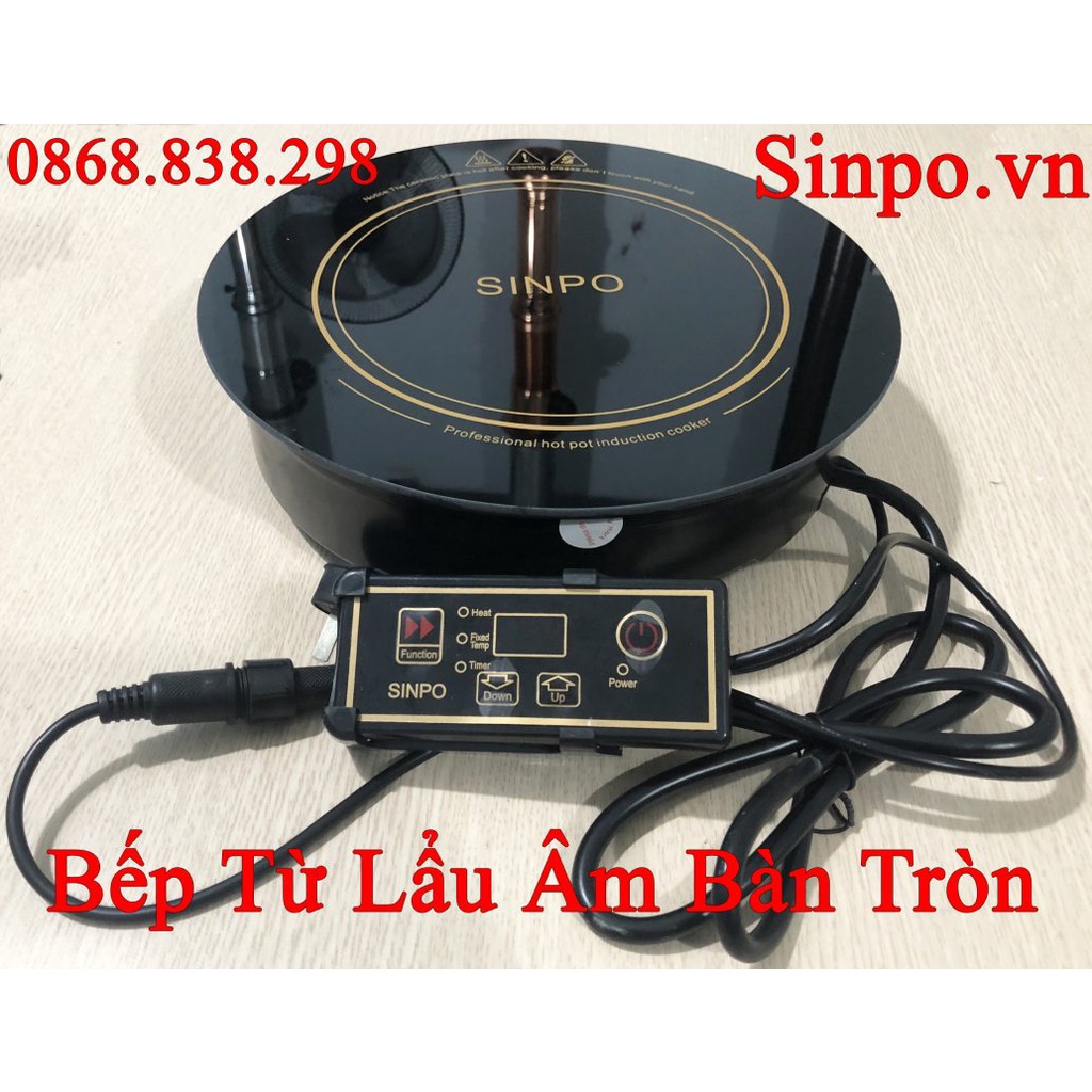 Bếp từ lẩu âm bàn tròn SINPO chuyên dùng cho nhà hàng công suất 2000W