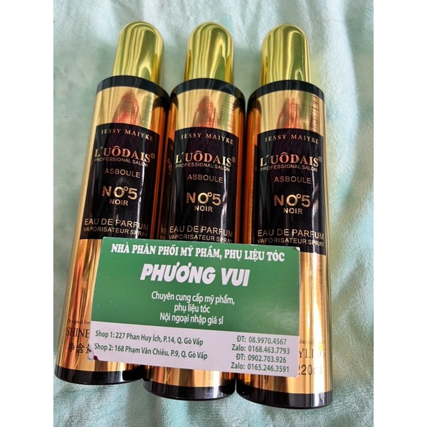 xịt dưỡng ,nước dưỡng tóc luôndais -NO5 220ml chai màu vàng dưỡng phục hồi hư tổn chống khô sơ trẻ ngọn hương nước hoa