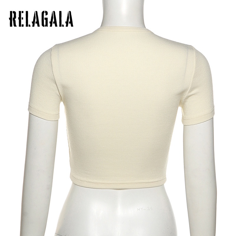 Áo Thun Nữ Tay Ngắn Màu Trơn Gợi Cảm Thời Trang | BigBuy360 - bigbuy360.vn