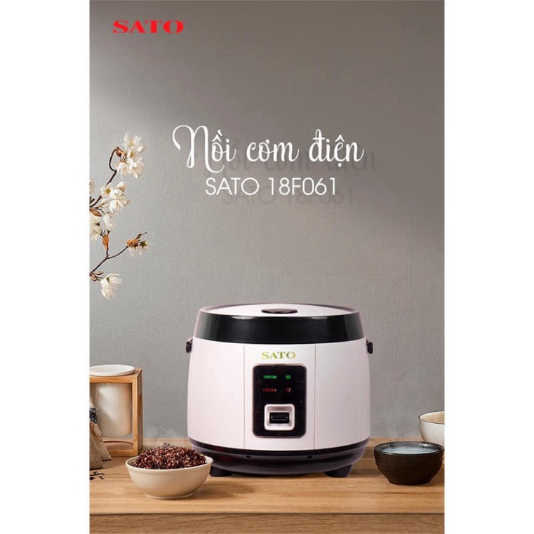 Nồi Cơm,Nồi Cơm Điện SATO 18F061, Dung Tích 1.8L, Công nghệ Nhật Bản – Sản xuất tại Việt Nam.