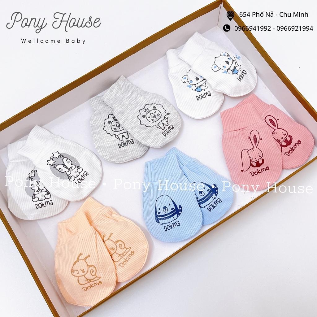 Bao Tay Dokma - Set 2 Đôi Bao Tay Sơ Sinh Chất Cotton Tăm Mềm Mịn Cho Bé Trai, Bé Gái Từ Sơ Sinh