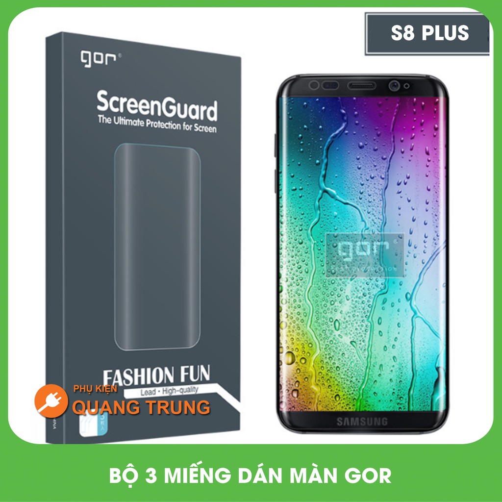 Bộ 3 miếng dán màn hình gor dành cho galaxy S8 plus ( 3 miếng dán trước và dán carbon)