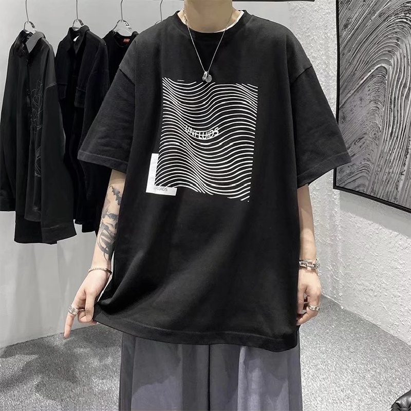 Áo Thun Tay Ngắn Dáng Rộng In Chữ Thời Trang Mùa Hè Cho Nam Và Nữ Size M-5XL