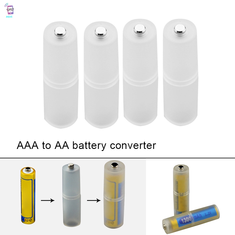 Bộ 4 vỏ đựng chuyển đổi pin từ pin AAA sang pin AA chất liệu bền