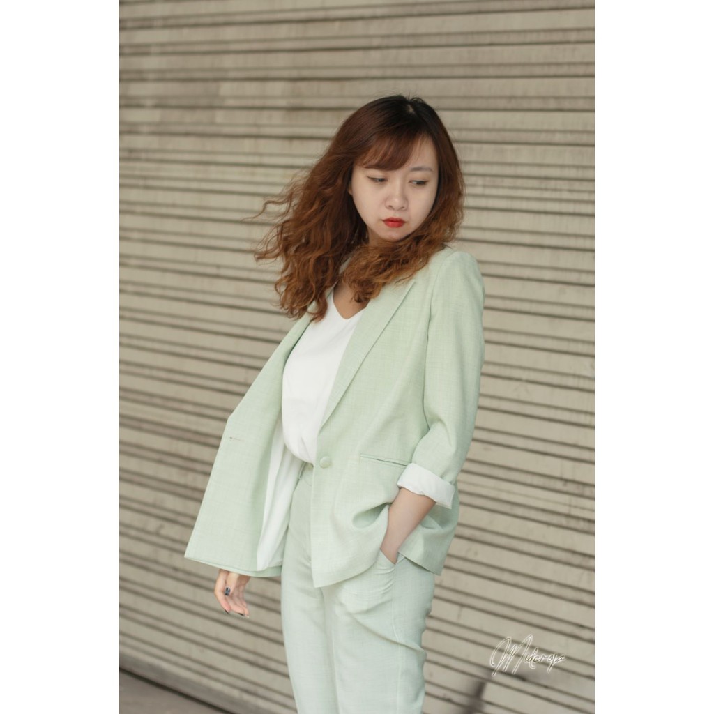 Set blazer hàng thiết kế màu mint | BigBuy360 - bigbuy360.vn