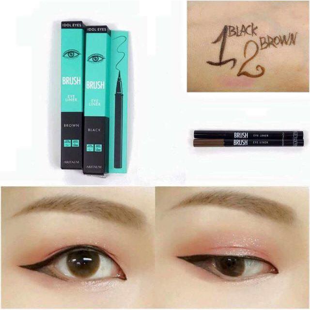 {THANH LÝ} Dạ Kẻ Mắt Màu Nâu Chống Nước Hàn Quốc Aritaum & Missha Eye Liner #Brown | BigBuy360 - bigbuy360.vn