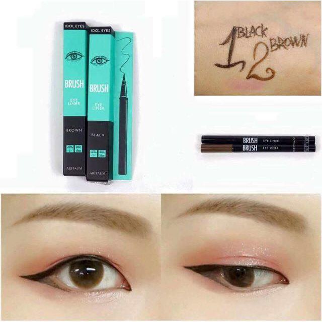 {THANH LÝ} Dạ Kẻ Mắt Màu Nâu Chống Nước Hàn Quốc Aritaum & Missha Eye Liner #Brown